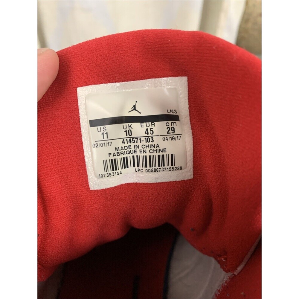 Jordan 13 Retro History of Flight 2017 Mens Size 11 Preowned White With Red - Picture 6 of 16